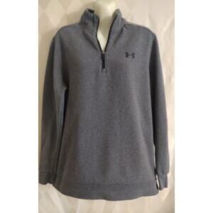 Under Armour Quarter Zip Sweatshirt, Long Sleeve, Gray, Sz M